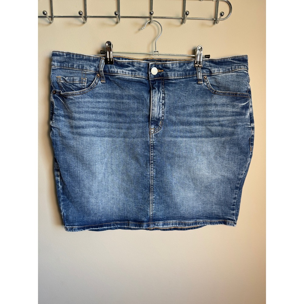Torrid Womens Blue Denim Mini Skirt 20 Plus Size Casual Classic Stretch Mini